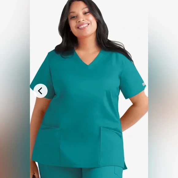 UA Butter-Soft Stretch Teal Scrubs - Picture 3 of 6